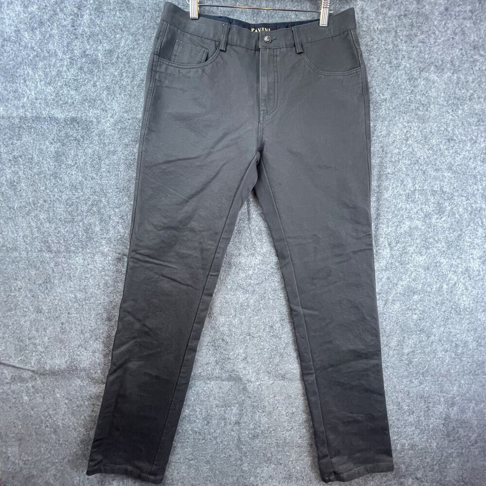 Pavini Chino Pants Mens 32 Grey Slim Straight Exclusive Line Luxe‎ Embellished